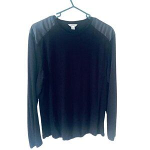 Calvin Klein 100% cotton Men's Contrast Shoulder Black Long Sleeve Sweater - M